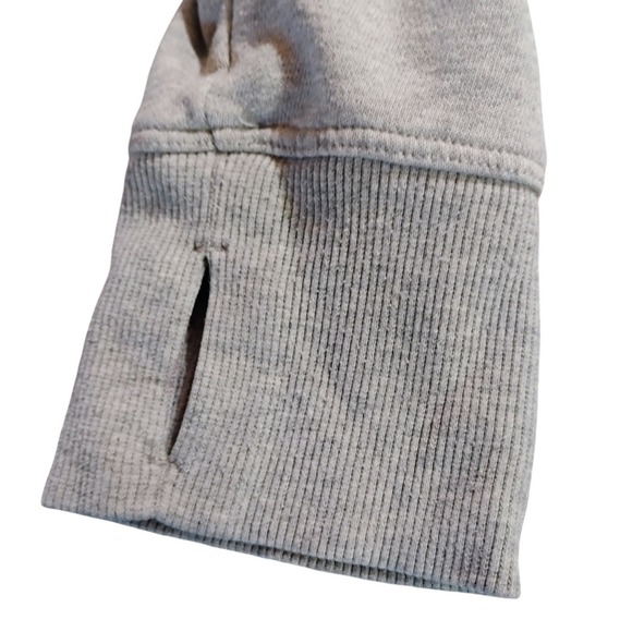 Calvin Klein Performance Womens L Cropped Hoodie Gray Logo Thumbholes Pullover - Picture 4 of 7